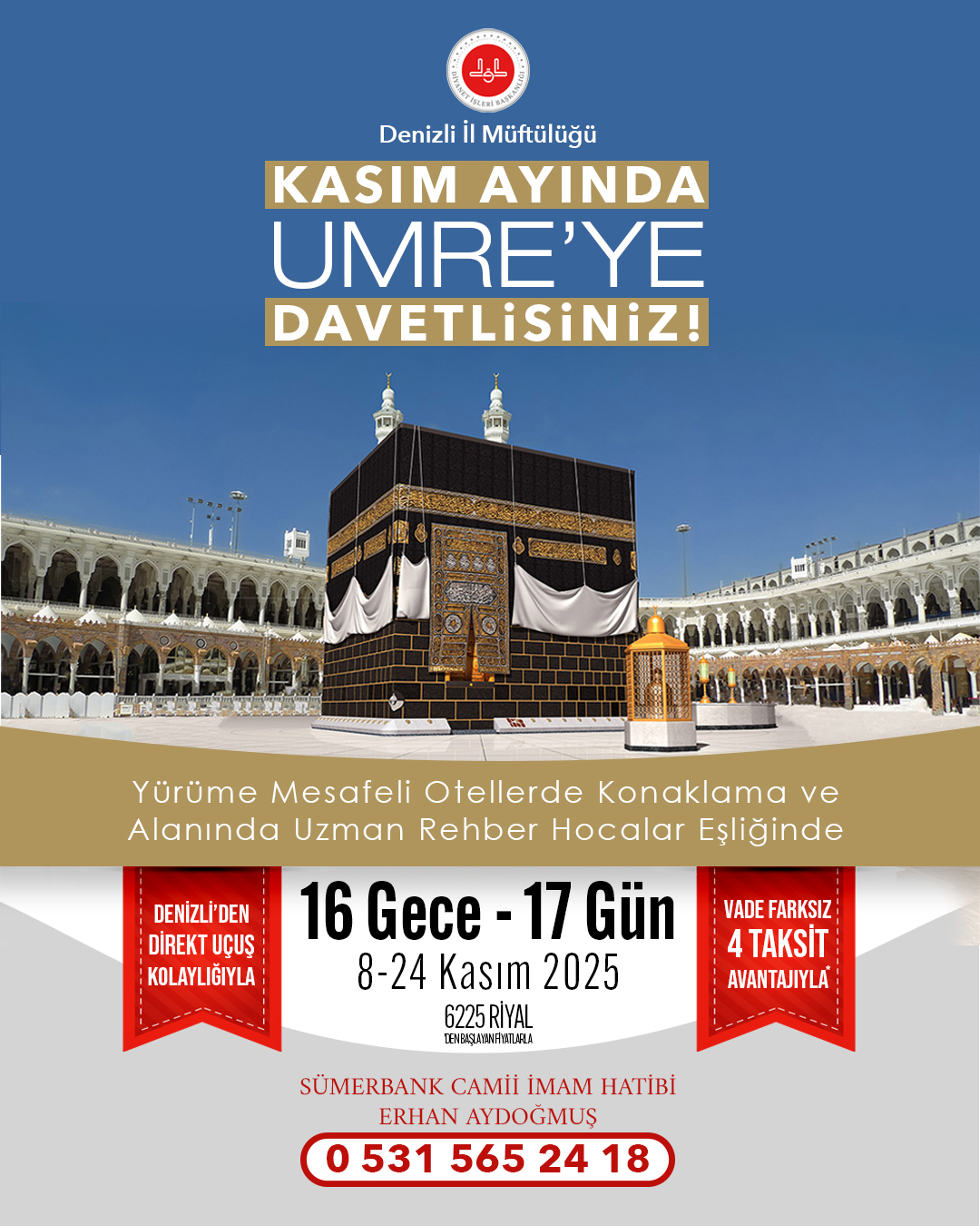 Kasım Ayında Umre’ye Davetlisiniz afişi